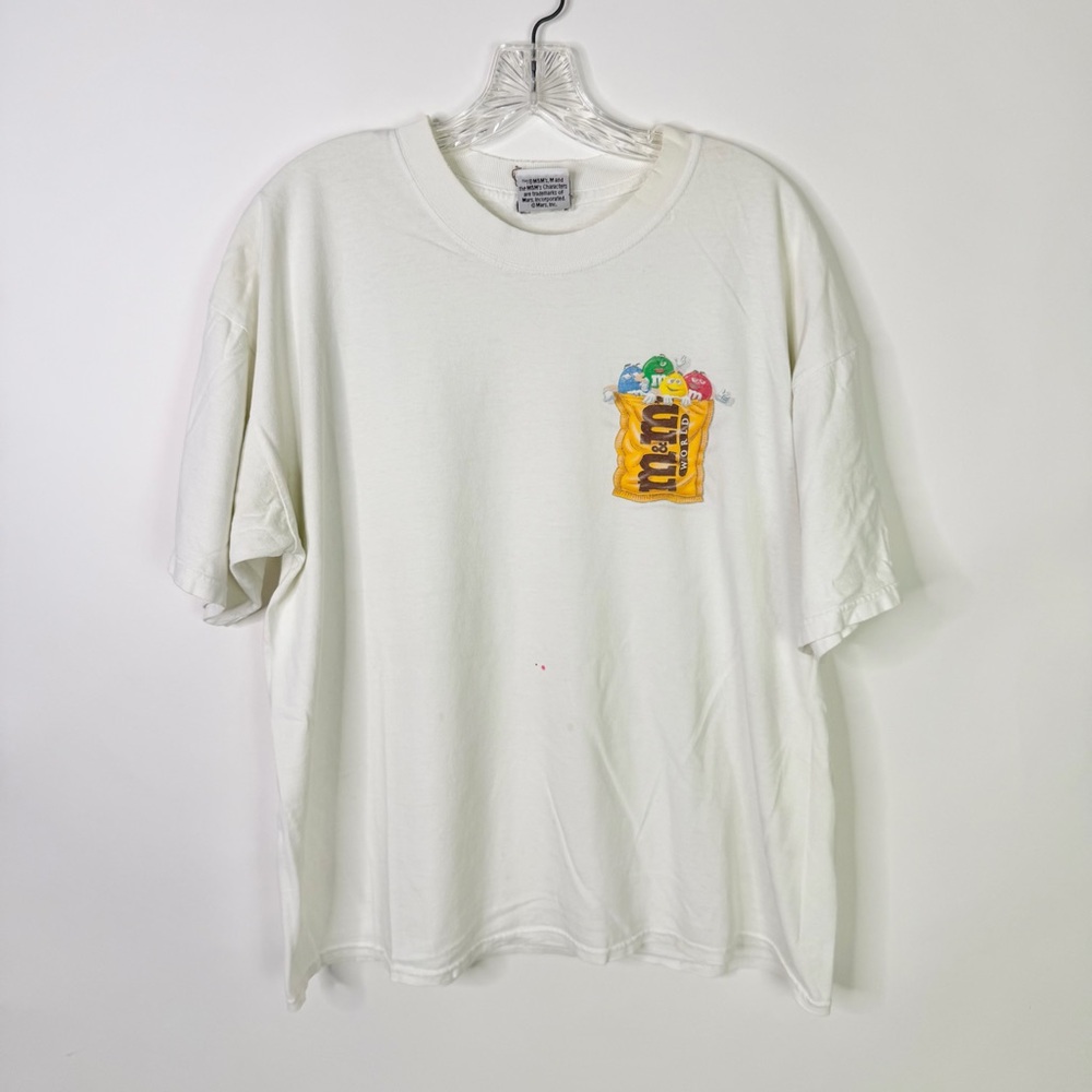 Vintage 90s M&Ms T Shirt XL White Promo Candy Graphic Tee USA Made